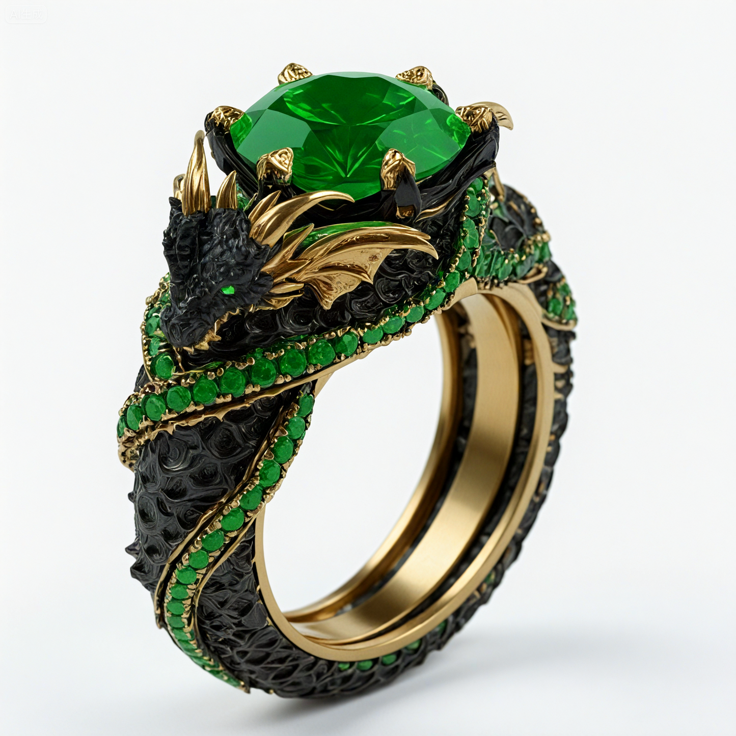 The Dragon's Ascent Collection | Gold-Plated Sterling Silver Ring One Karat