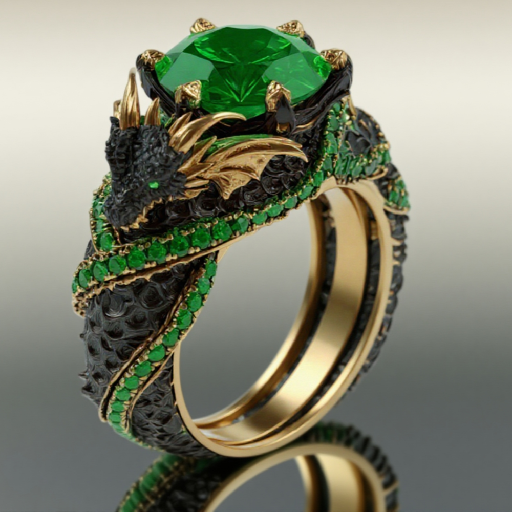 The Dragon's Ascent Collection | Gold-Plated Sterling Silver Ring One Karat