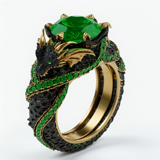 The Dragon's Ascent Collection | Gold-Plated Sterling Silver Ring One Karat
